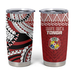 Mate Ma'a Tonga Rugby Kupesi Motifs Tumbler Cup Red Waves
