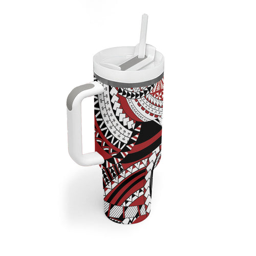 Mate Ma'a Tonga Rugby Kupesi Motifs Tumbler With Handle Red Waves