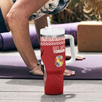 Mate Ma'a Tonga Rugby Kupesi Motifs Tumbler With Handle Red Waves