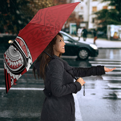Mate Ma'a Tonga Rugby Kupesi Motifs Umbrella Red Waves