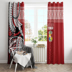 Mate Ma'a Tonga Rugby Kupesi Motifs Window Curtain Red Waves