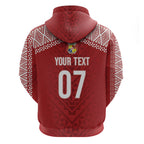 Mate Ma'a Tonga Rugby Custom Kupesi Motifs Zip Hoodie Red Waves