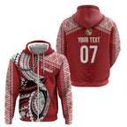 Mate Ma'a Tonga Rugby Custom Kupesi Motifs Zip Hoodie Red Waves