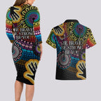 australia-lgbtq-history-month-couples-matching-long-sleeve-bodycon-dress-and-hawaiian-shirt-indigenous-rainbows-pride-be-you