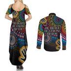 australia-lgbtq-history-month-couples-matching-summer-maxi-dress-and-long-sleeve-button-shirts-indigenous-rainbows-pride-be-you