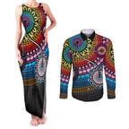 australia-lgbtq-history-month-couples-matching-tank-maxi-dress-and-long-sleeve-button-shirts-indigenous-rainbows-pride-be-you