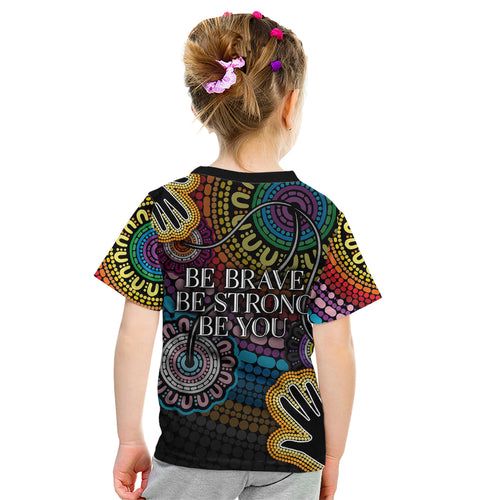 australia-lgbtq-history-month-kid-t-shirt-indigenous-rainbows-pride-be-you