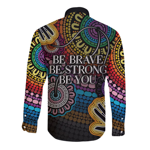 australia-lgbtq-history-month-long-sleeve-button-shirt-indigenous-rainbows-pride-be-you