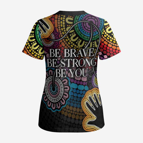 Australia LGBTQ+ History Month Scrub Top Indigenous Rainbows Pride Be You - Aussie Hoodie
