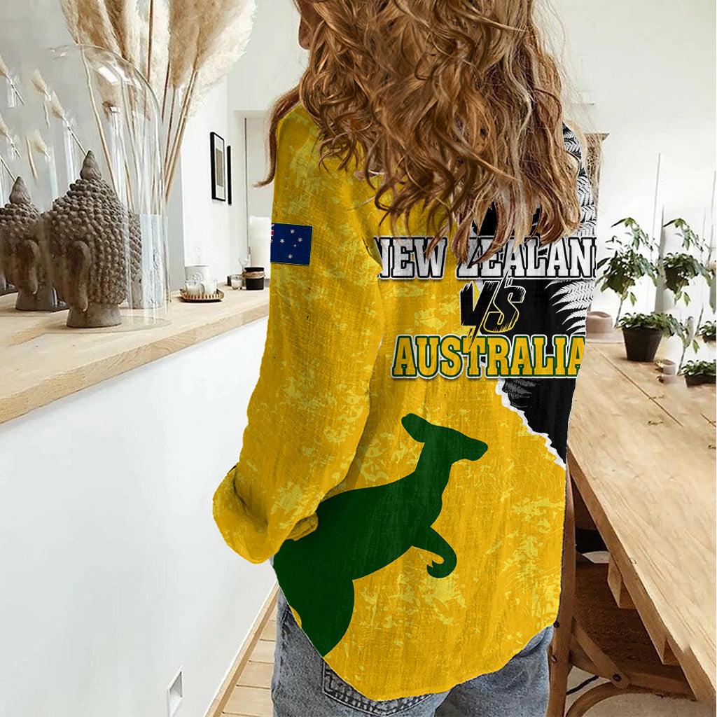 Australia Rugby Mix New Zealands Rugby Women Casual Shirt Wallabies Versus Silver Fern Sporty Basic LT7