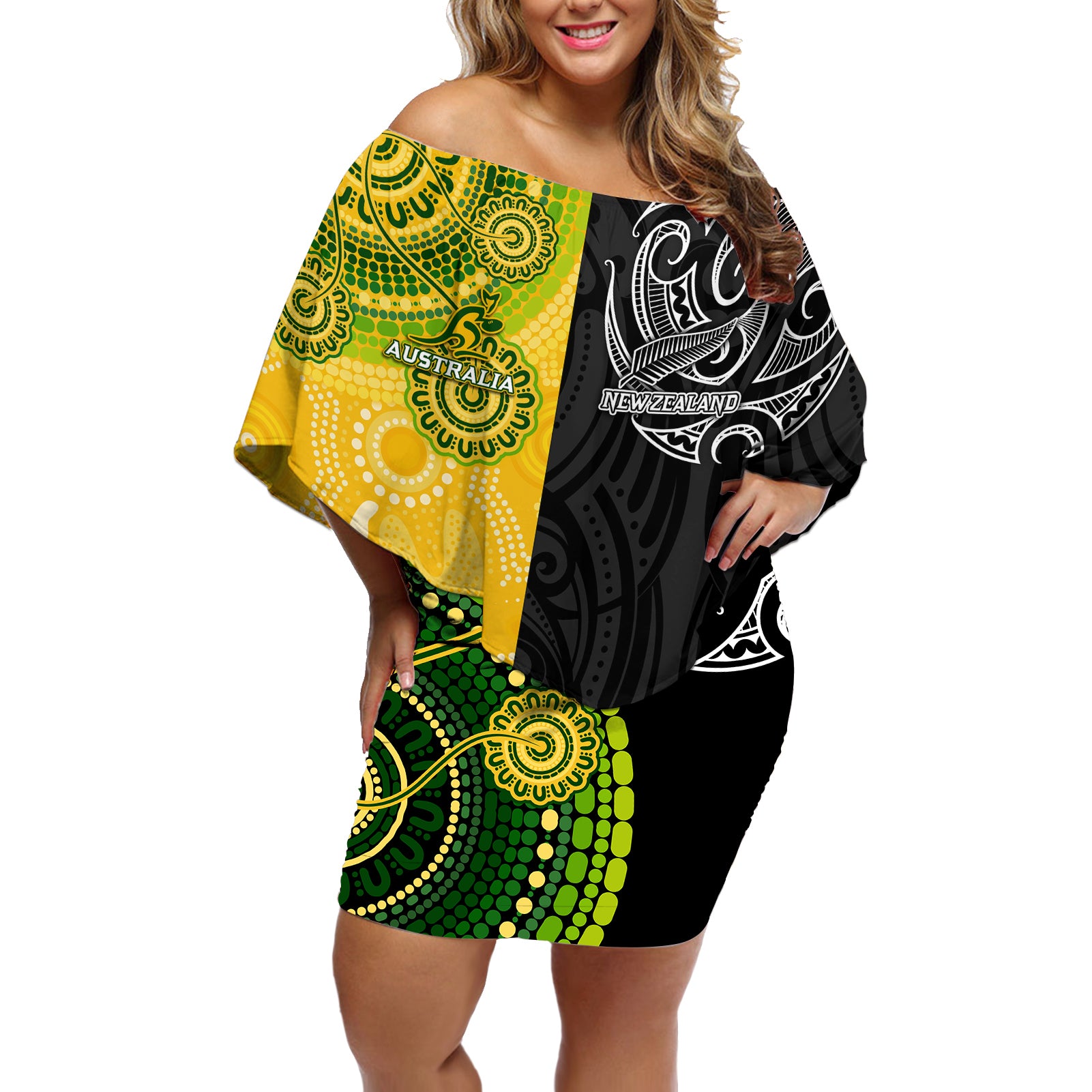 personalised-australia-rugby-mix-new-zealands-rugby-off-shoulder-short-dress-indigenous-half-half-style