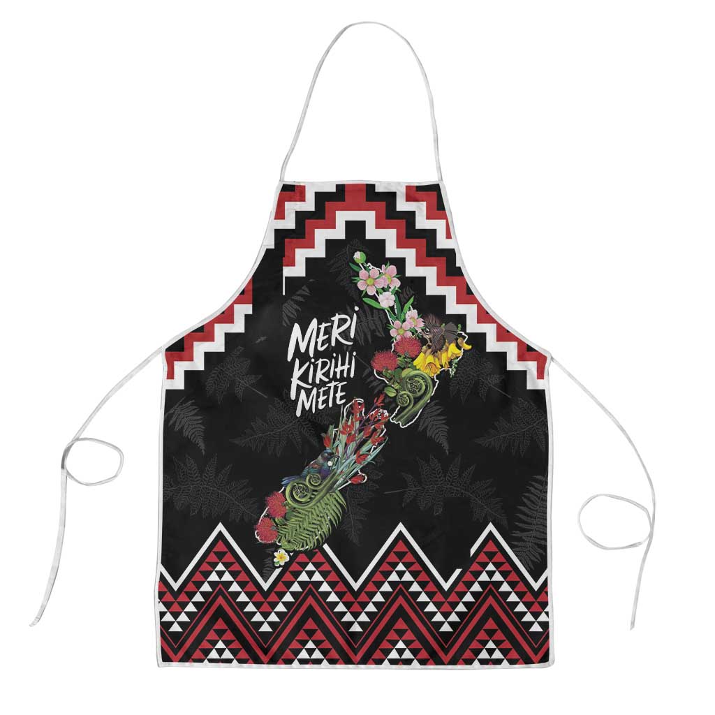 New Zealand Christmas Taniko Poutama Apron Flora Map with Birds - Aussie Hoodie