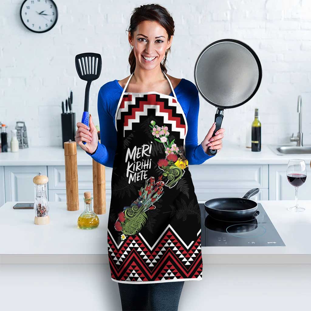 New Zealand Christmas Taniko Poutama Apron Flora Map with Birds - Aussie Hoodie