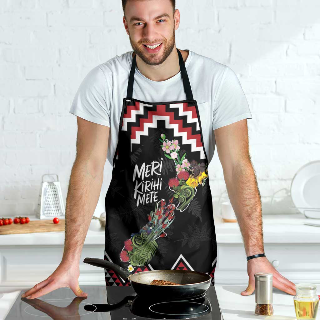 New Zealand Christmas Taniko Poutama Apron Flora Map with Birds - Aussie Hoodie