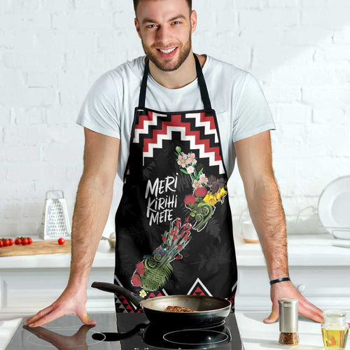 New Zealand Christmas Taniko Poutama Apron Flora Map with Birds - Aussie Hoodie