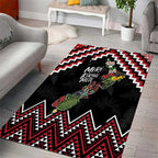 New Zealand Christmas Taniko Poutama Area Rug Flora Map with Birds - Aussie Hoodie