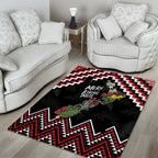 New Zealand Christmas Taniko Poutama Area Rug Flora Map with Birds - Aussie Hoodie
