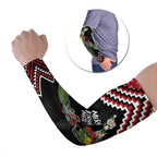 New Zealand Christmas Taniko Poutama Arm Sleeves Flora Map with Birds - Aussie Hoodie