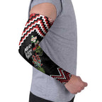 New Zealand Christmas Taniko Poutama Arm Sleeves Flora Map with Birds - Aussie Hoodie