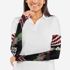 New Zealand Christmas Taniko Poutama Arm Sleeves Flora Map with Birds - Aussie Hoodie