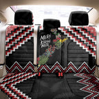 New Zealand Christmas Taniko Poutama Back Car Seat Cover Flora Map with Birds - Aussie Hoodie