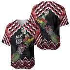 New Zealand Christmas Taniko Poutama Baseball Jersey Flora Map with Birds - Aussie Hoodie