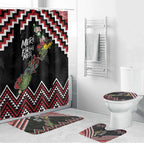New Zealand Christmas Taniko Poutama Bathroom Set Flora Map with Birds - Aussie Hoodie