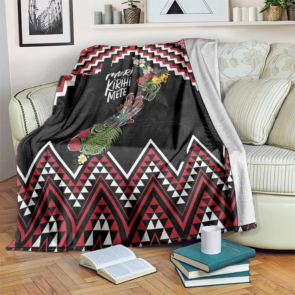 New Zealand Christmas Taniko Poutama Blanket Flora Map with Birds - Aussie Hoodie