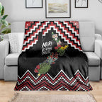 New Zealand Christmas Taniko Poutama Blanket Flora Map with Birds - Aussie Hoodie