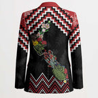 New Zealand Christmas Taniko Poutama Blazer Flora Map with Birds - Aussie Hoodie