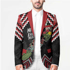 New Zealand Christmas Taniko Poutama Blazer Flora Map with Birds - Aussie Hoodie