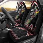 New Zealand Christmas Taniko Poutama Car Seat Cover Flora Map with Birds - Aussie Hoodie