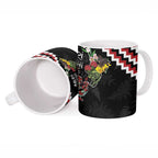 New Zealand Christmas Taniko Poutama Ceramic Mug Flora Map with Birds - Aussie Hoodie