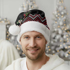New Zealand Christmas Taniko Poutama Christmas Santa Hat Flora Map with Birds - Aussie Hoodie