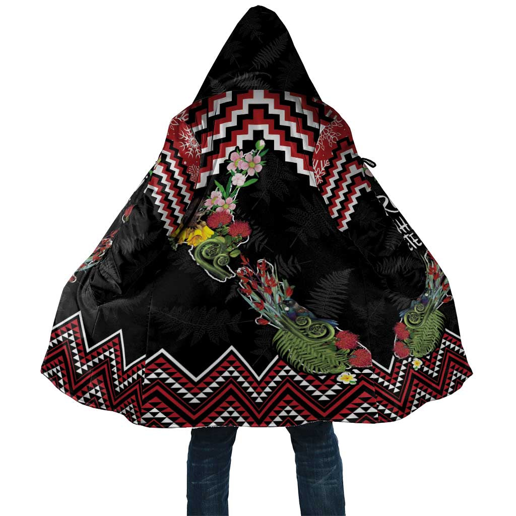 New Zealand Christmas Taniko Poutama Cloak Flora Map with Birds - Aussie Hoodie