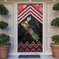 New Zealand Christmas Taniko Poutama Door Cover Flora Map with Birds - Aussie Hoodie