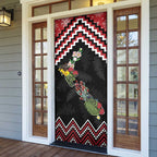 New Zealand Christmas Taniko Poutama Door Cover Flora Map with Birds - Aussie Hoodie