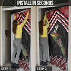 New Zealand Christmas Taniko Poutama Door Cover Flora Map with Birds - Aussie Hoodie
