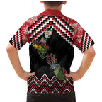 New Zealand Christmas Taniko Poutama Family Matching Mermaid Dress and Hawaiian Shirt Flora Map with Birds - Aussie Hoodie