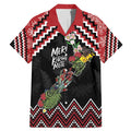 New Zealand Christmas Taniko Poutama Family Matching Mermaid Dress and Hawaiian Shirt Flora Map with Birds - Aussie Hoodie