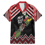 New Zealand Christmas Taniko Poutama Family Matching Mermaid Dress and Hawaiian Shirt Flora Map with Birds - Aussie Hoodie