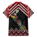 New Zealand Christmas Taniko Poutama Family Matching Mermaid Dress and Hawaiian Shirt Flora Map with Birds - Aussie Hoodie