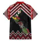 New Zealand Christmas Taniko Poutama Family Matching Puletasi and Hawaiian Shirt Flora Map with Birds - Aussie Hoodie