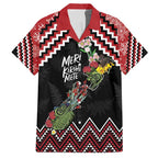 New Zealand Christmas Taniko Poutama Family Matching Short Sleeve Bodycon Dress and Hawaiian Shirt Flora Map with Birds - Aussie Hoodie