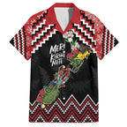 New Zealand Christmas Taniko Poutama Family Matching Summer Maxi Dress and Hawaiian Shirt Flora Map with Birds - Aussie Hoodie