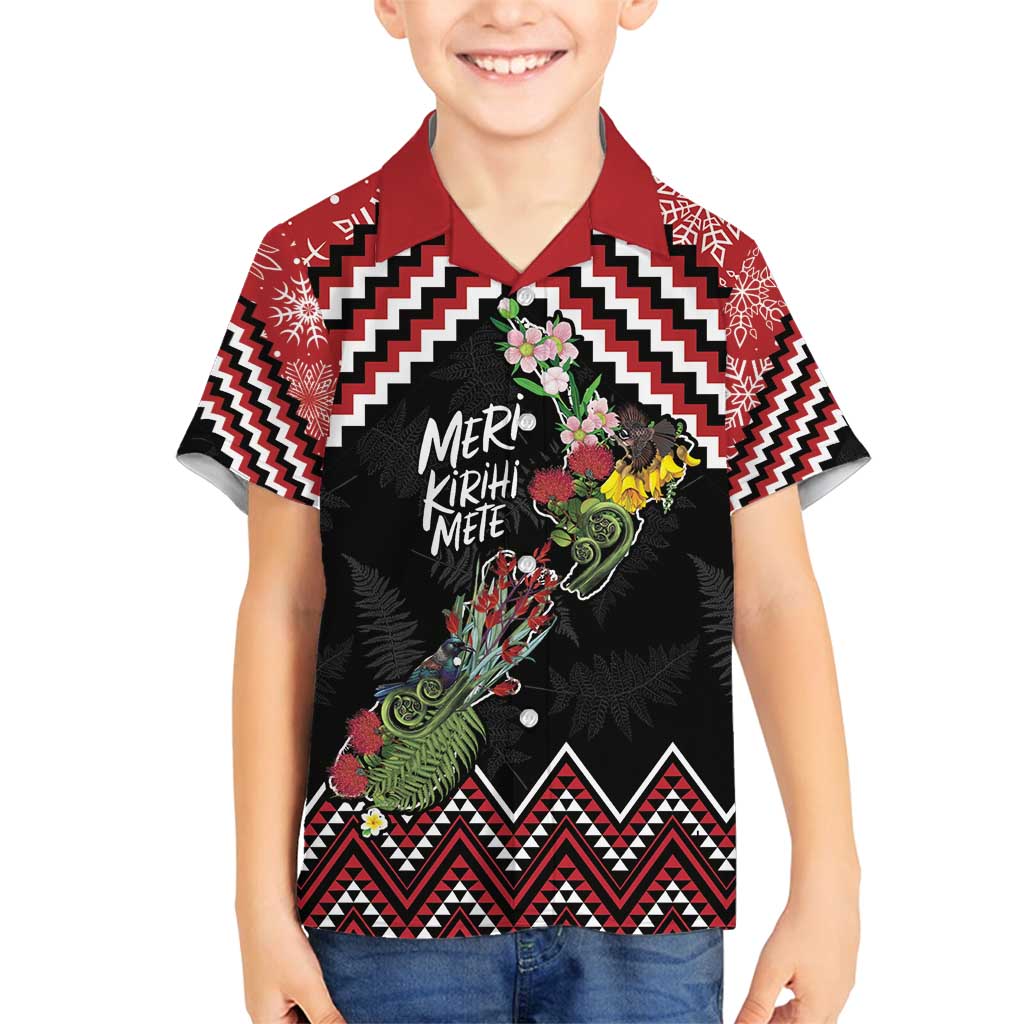 New Zealand Christmas Taniko Poutama Family Matching Summer Maxi Dress and Hawaiian Shirt Flora Map with Birds - Aussie Hoodie