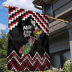 New Zealand Christmas Taniko Poutama Garden Flag Flora Map with Birds - Aussie Hoodie