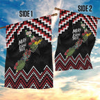 New Zealand Christmas Taniko Poutama Garden Flag Flora Map with Birds - Aussie Hoodie