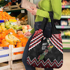 New Zealand Christmas Taniko Poutama Grocery Bag Flora Map with Birds - Aussie Hoodie
