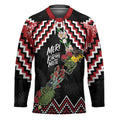 New Zealand Christmas Taniko Poutama Hockey Jersey Flora Map with Birds - Aussie Hoodie